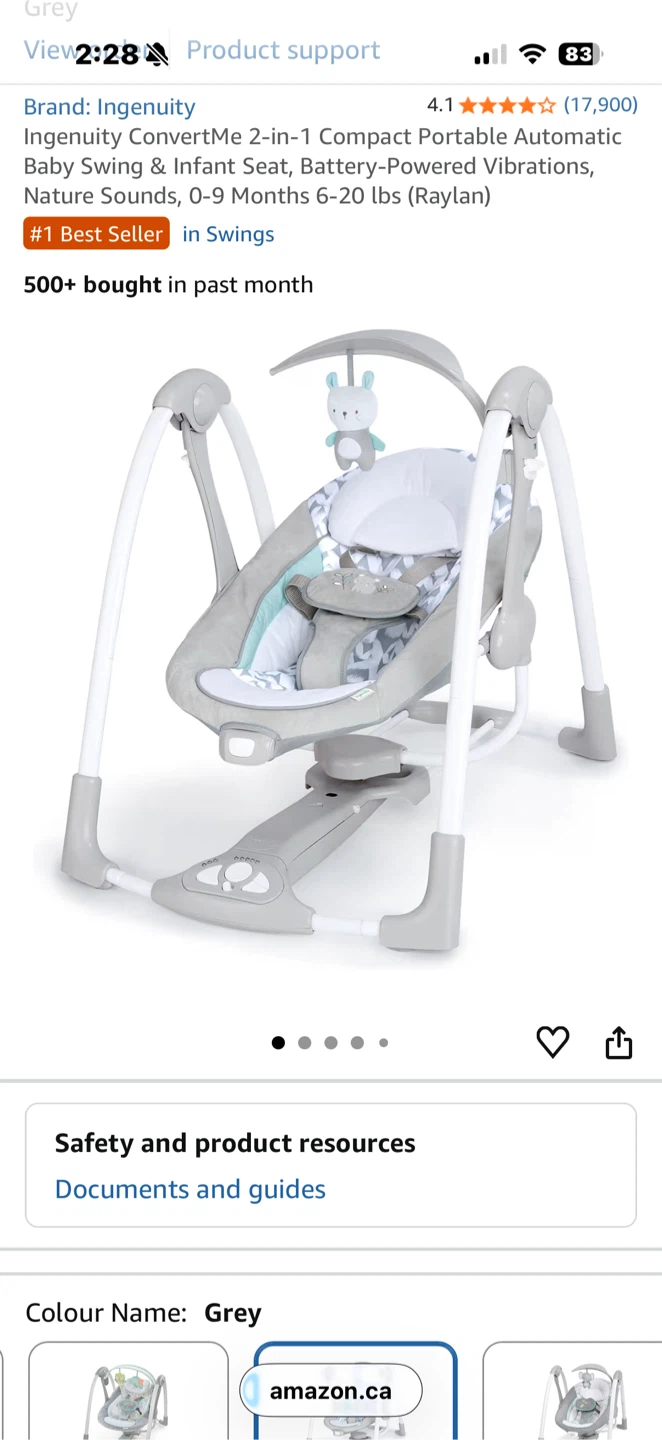 Ingenuity ConvertMe 2-in-1 Baby Swing & Infant Seat
