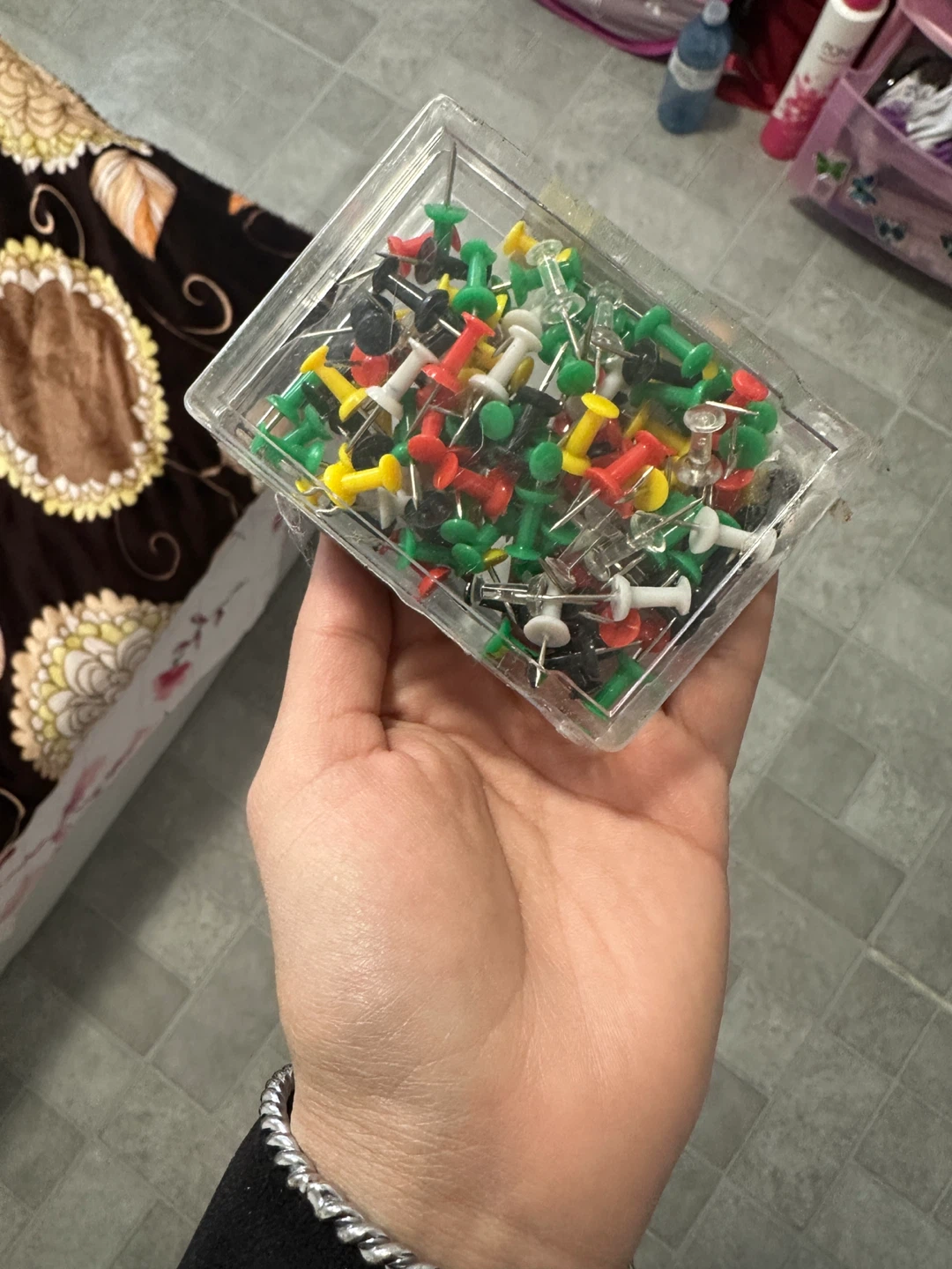 Assorted Colour Push Pins in Case - photo 3