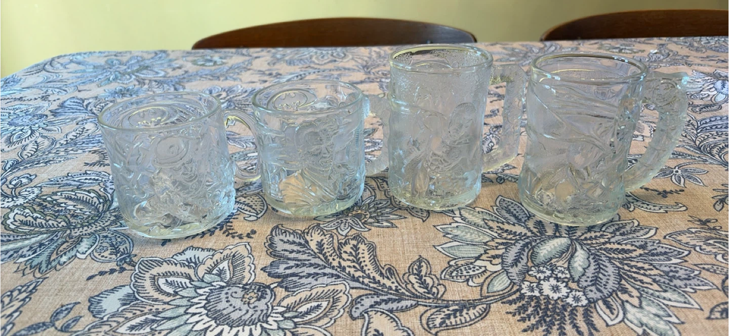1995 McDonalds Batman Forever embossed mugs