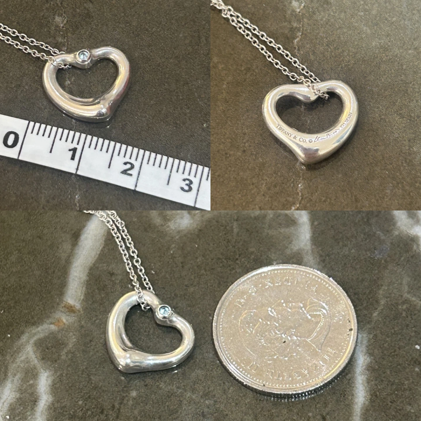 Tiffany & Co. Open Heart Necklace with Sapphier