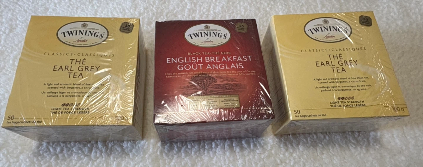 Twinings Tea Boxes - Earl Grey & English Breakfast, 3-Pack 🧡