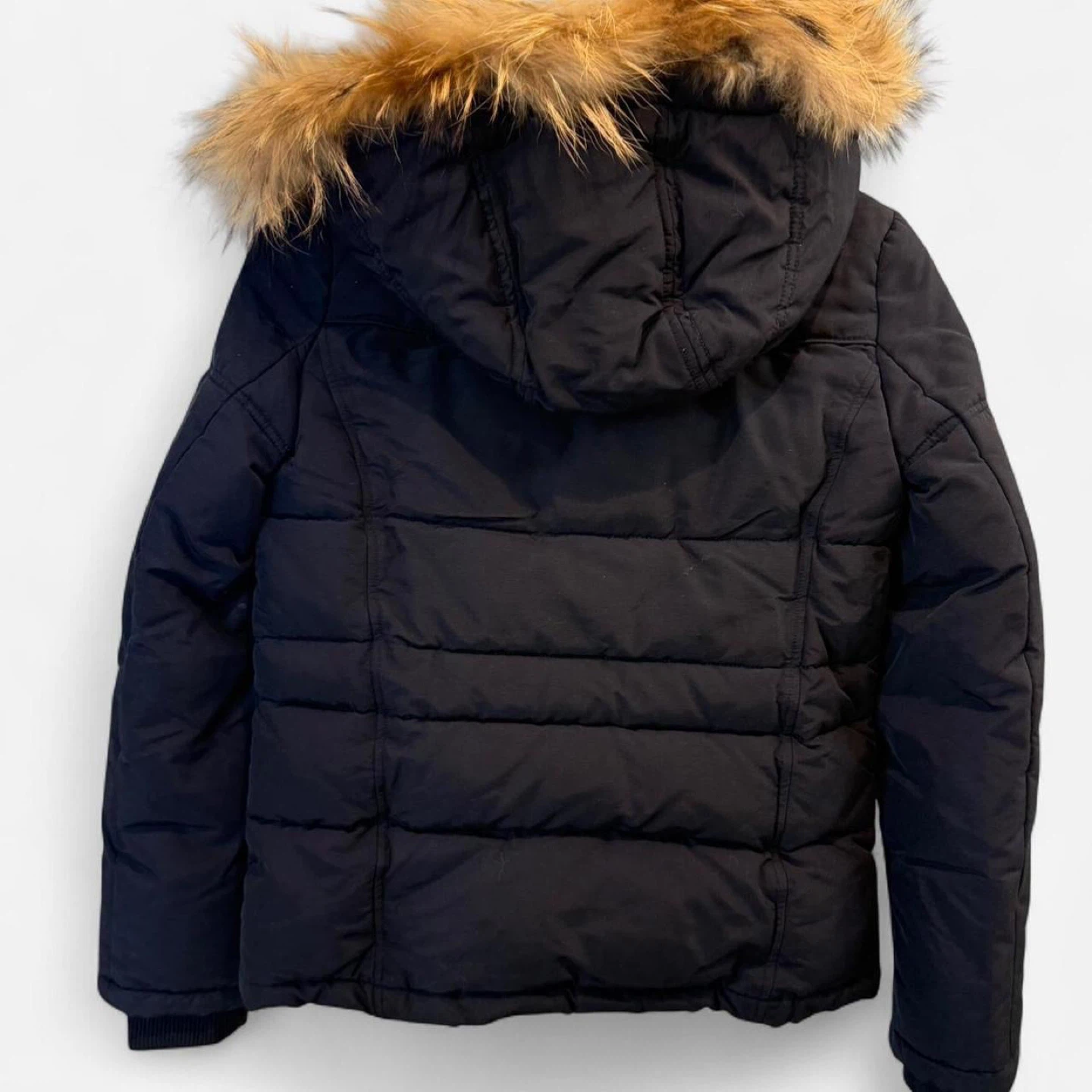 Guess L.A. CA 1981 Black Puffer Jacket with Fur Hood - photo 3
