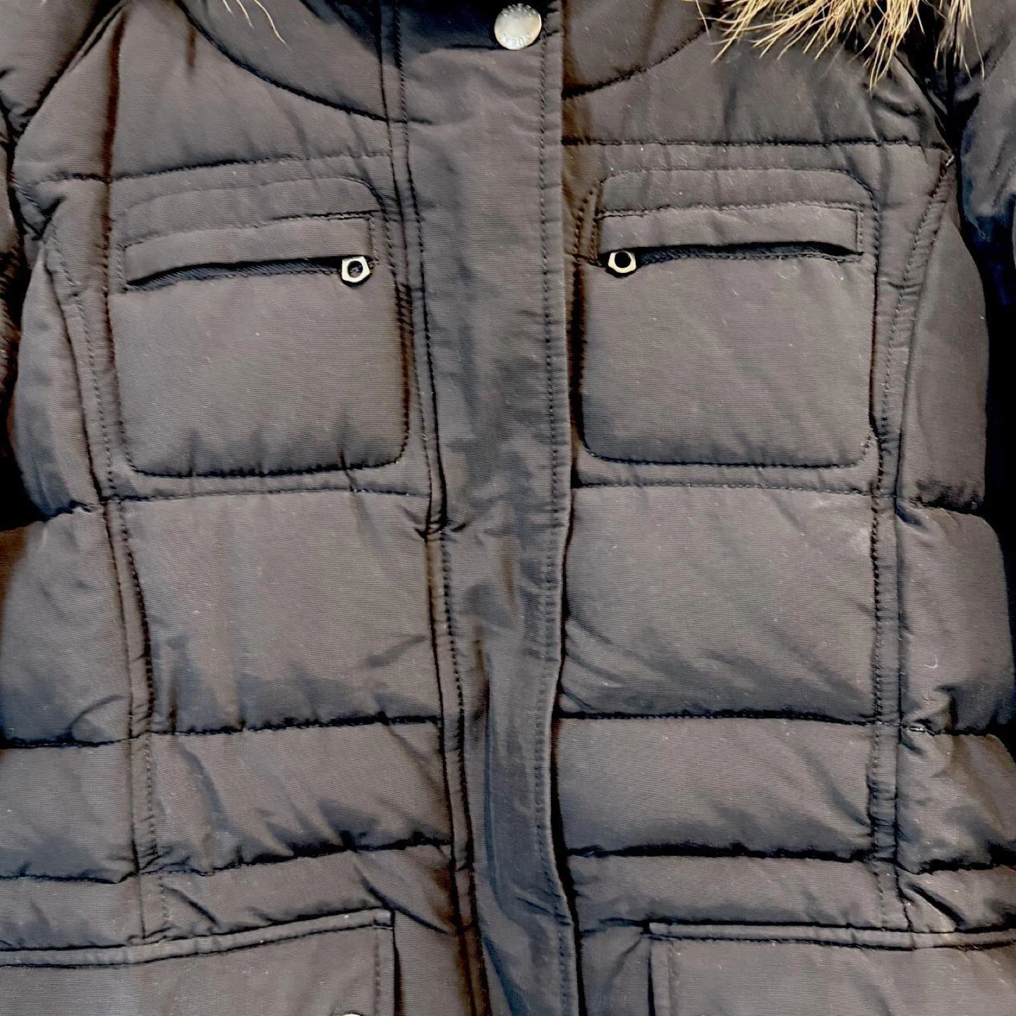 Guess L.A. CA 1981 Black Puffer Jacket with Fur Hood - photo 4