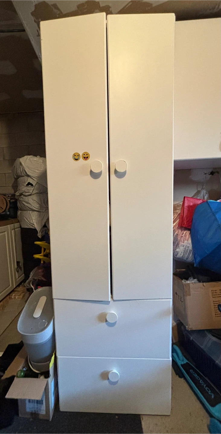 White Wardrobe with Drawers
