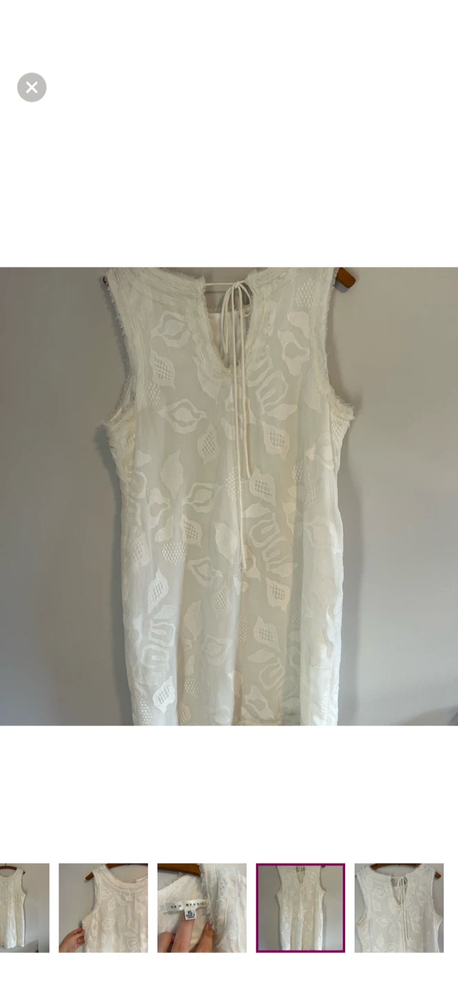 Max Studio White Lace Overlay Sleeveless Dress XL - photo 4