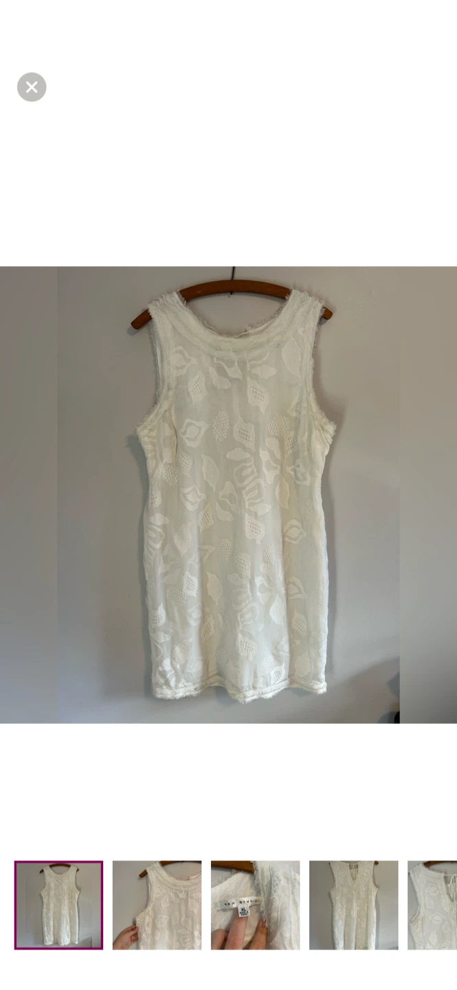 Max Studio White Lace Overlay Sleeveless Dress XL