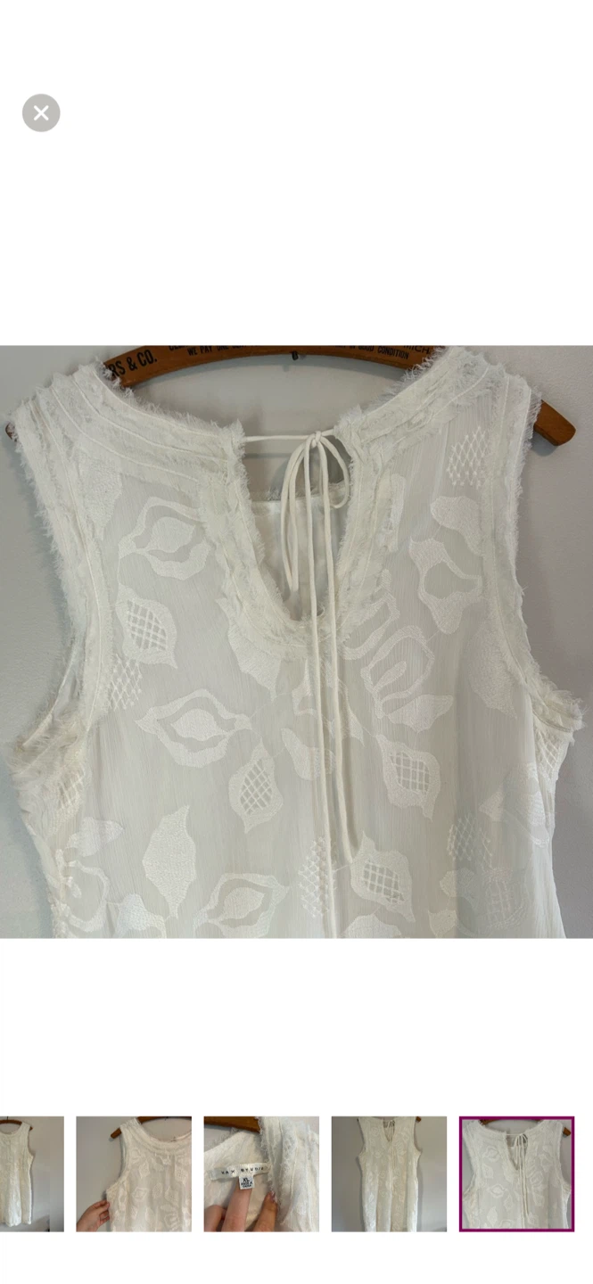 Max Studio White Lace Overlay Sleeveless Dress XL - photo 5