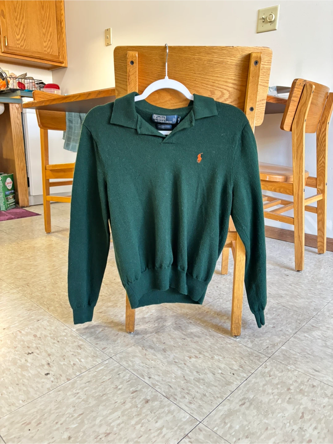 Polo Green Merino Wool Sweater M