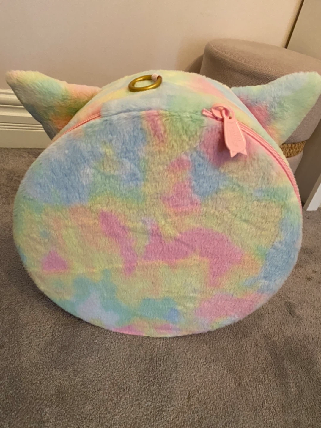 Plush Cat Tie-Dye suitcase Bag - photo 3