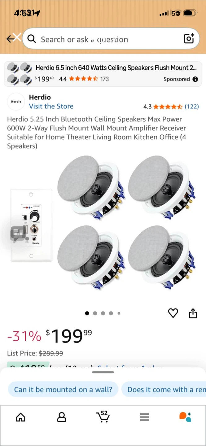 Bluetooth Ceiling Speakers (4 Speakers) - photo 5