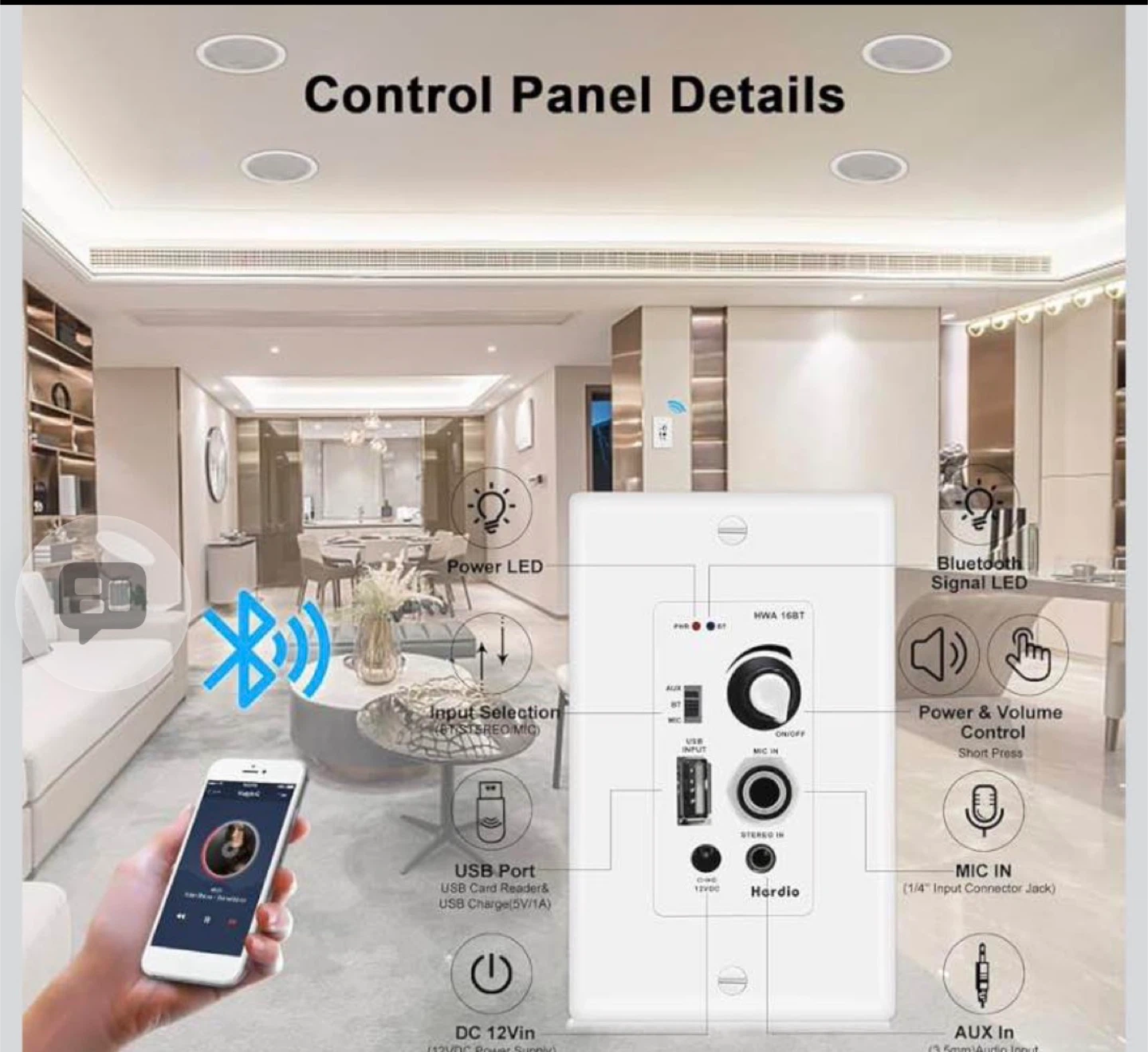 Bluetooth Ceiling Speakers (4 Speakers) - photo 3