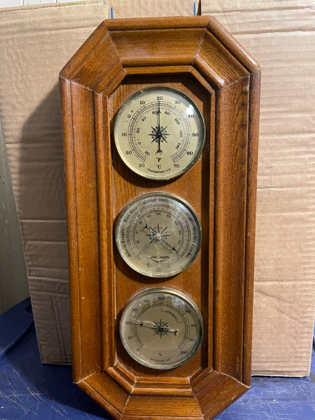 Wooden Wall Thermometer Barometer Hygrometer Set
