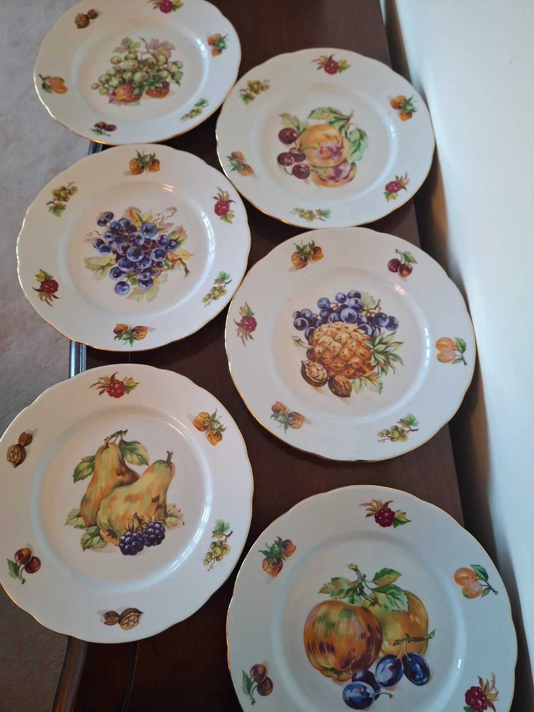 Set of 6 vintage fruit design plates - photo 5