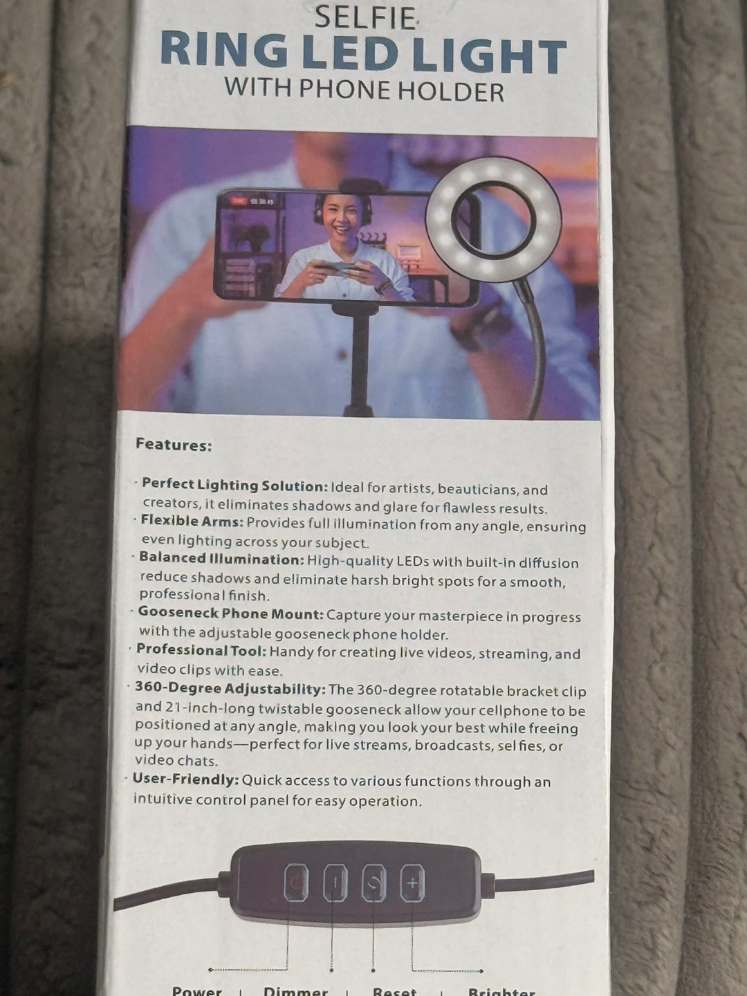 Selfie Ring LED Light with Phone Holder - photo 2
