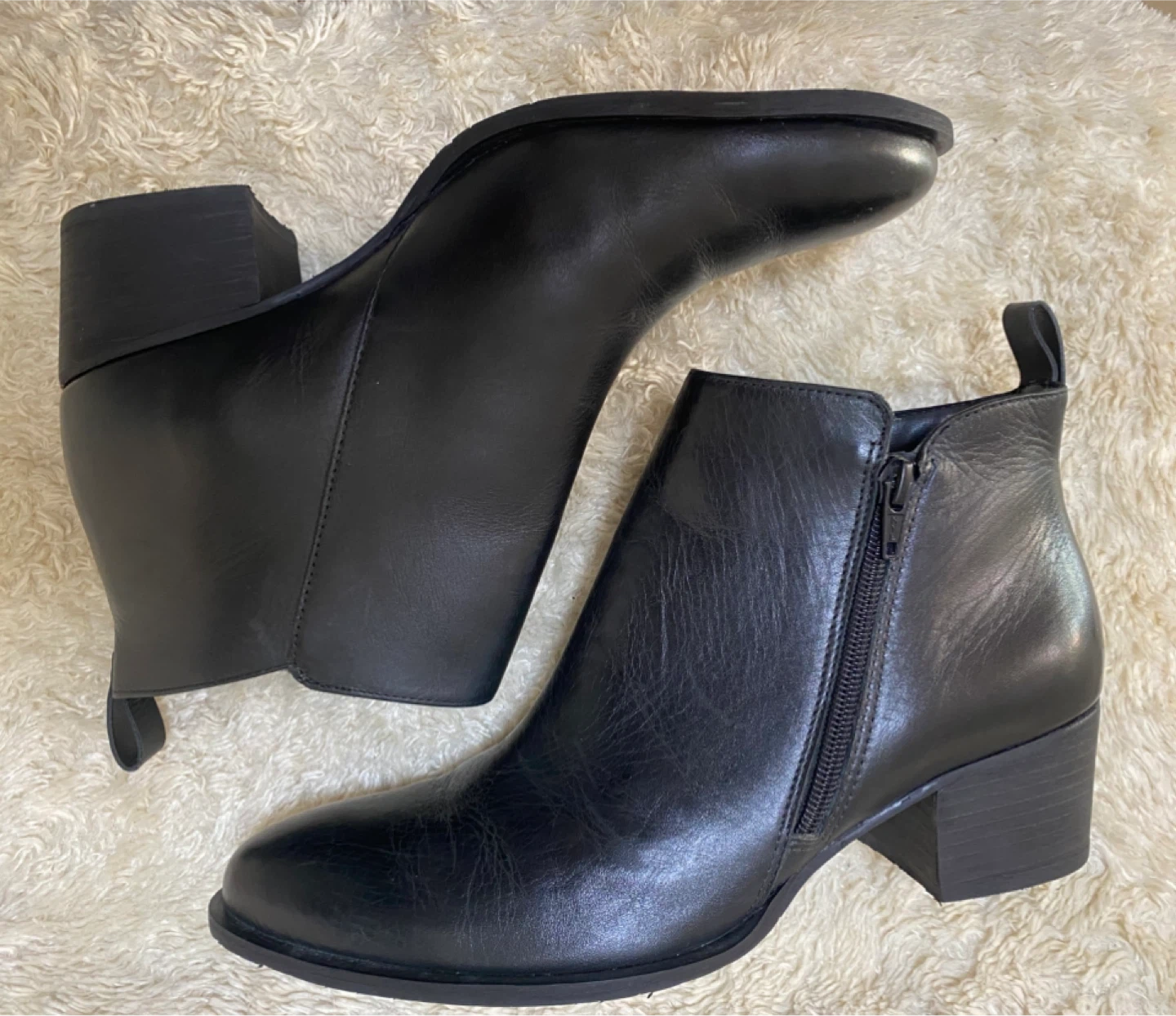 Arezzo Black Leather Ankle Boots Size 38 EUR - photo 3