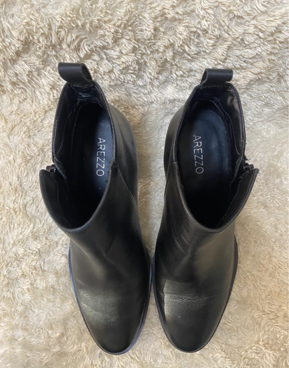 Arezzo Black Leather Ankle Boots Size 38 EUR - photo 4