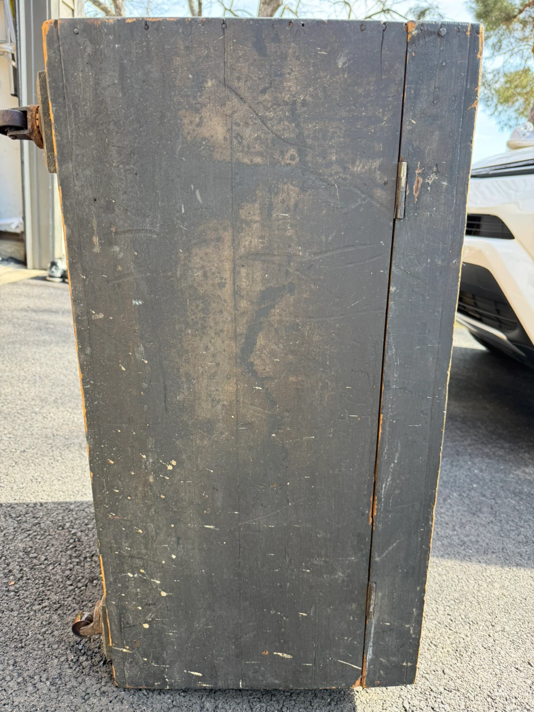 Antique Early 1900s Wooden Carpenter Tool Chest on Wheels - photo 4