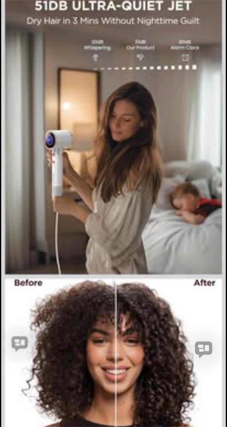 Hair Dryer, 160000 RPM High-Speed - photo 4