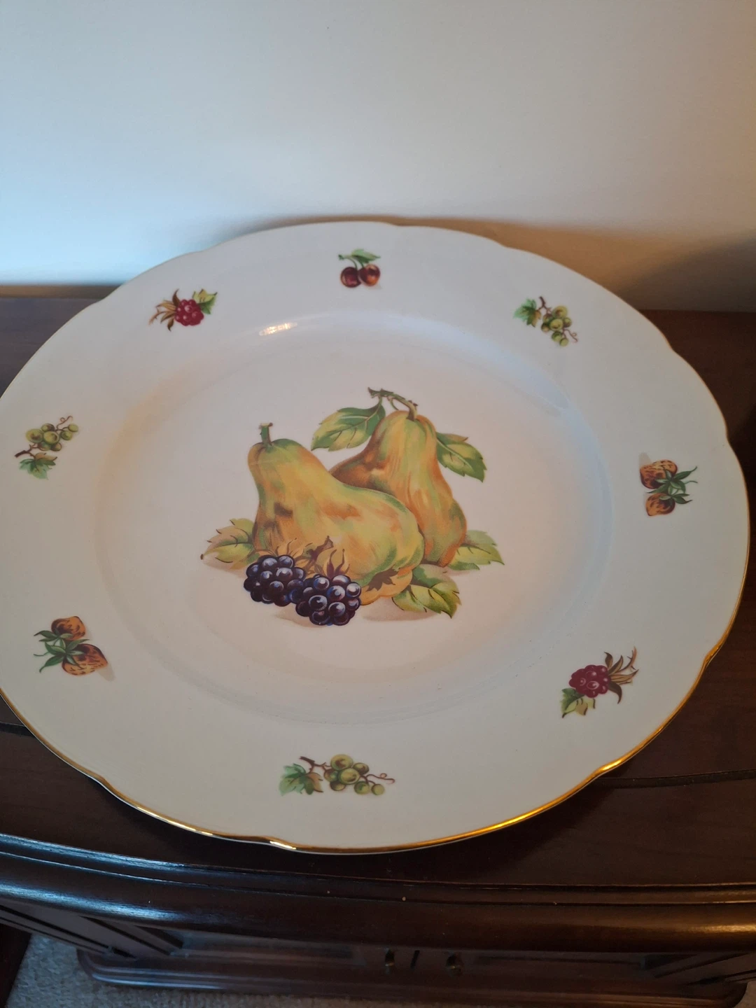 Bohemian China deep plate with fruit design - photo 3