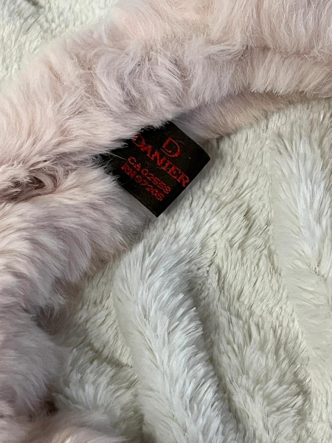 Real Bunny Fur Scarf with Pom Poms pink