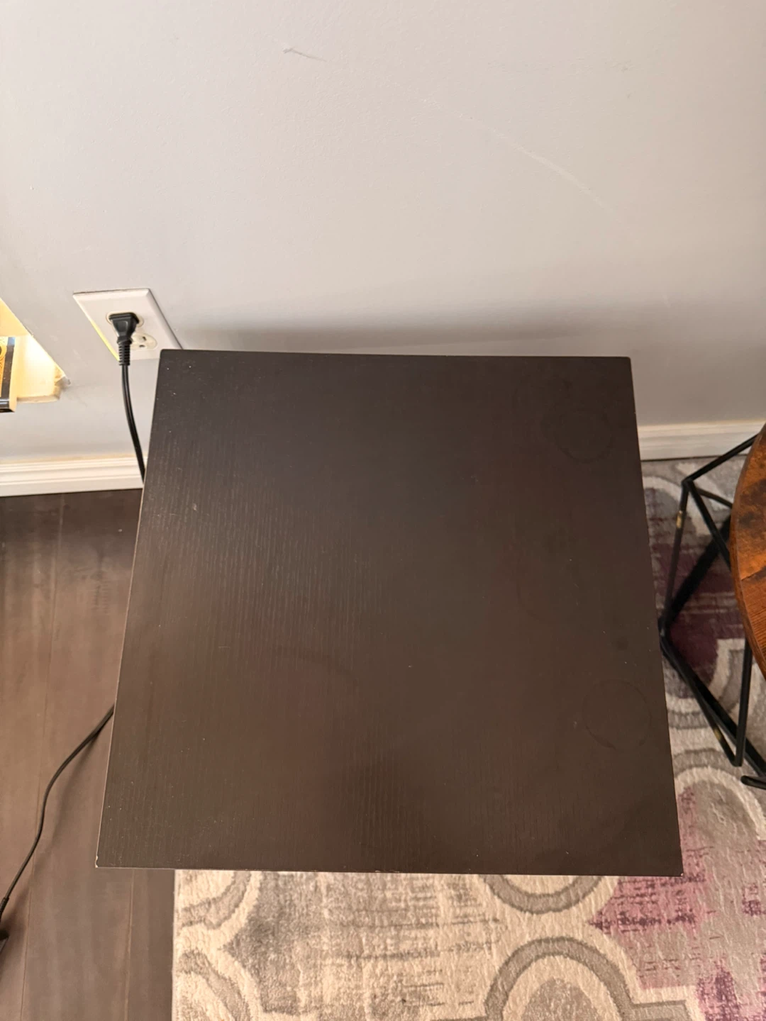 Two Dark Brown Square End Table - photo 3