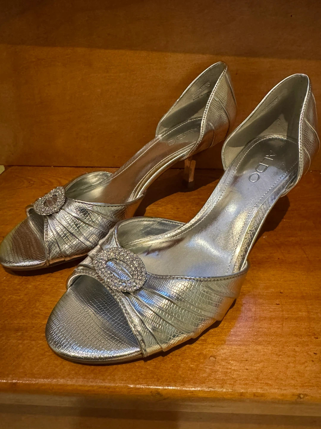 ALDO Silver Embellished Heels