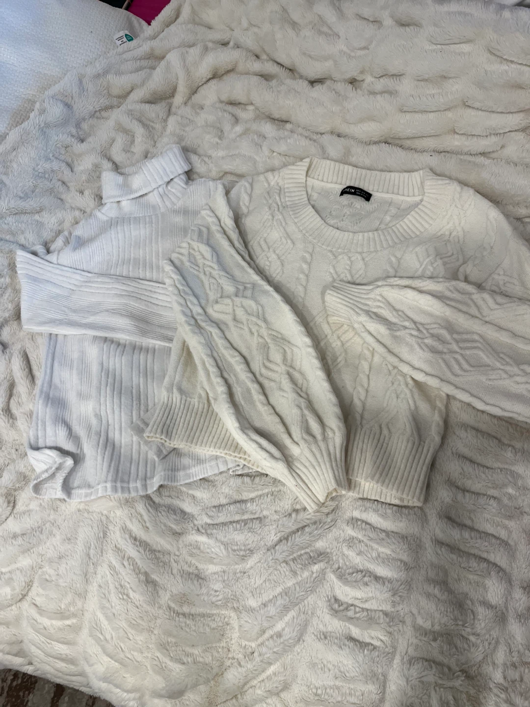SHEIN White Cable Knit Sweaters - photo 3