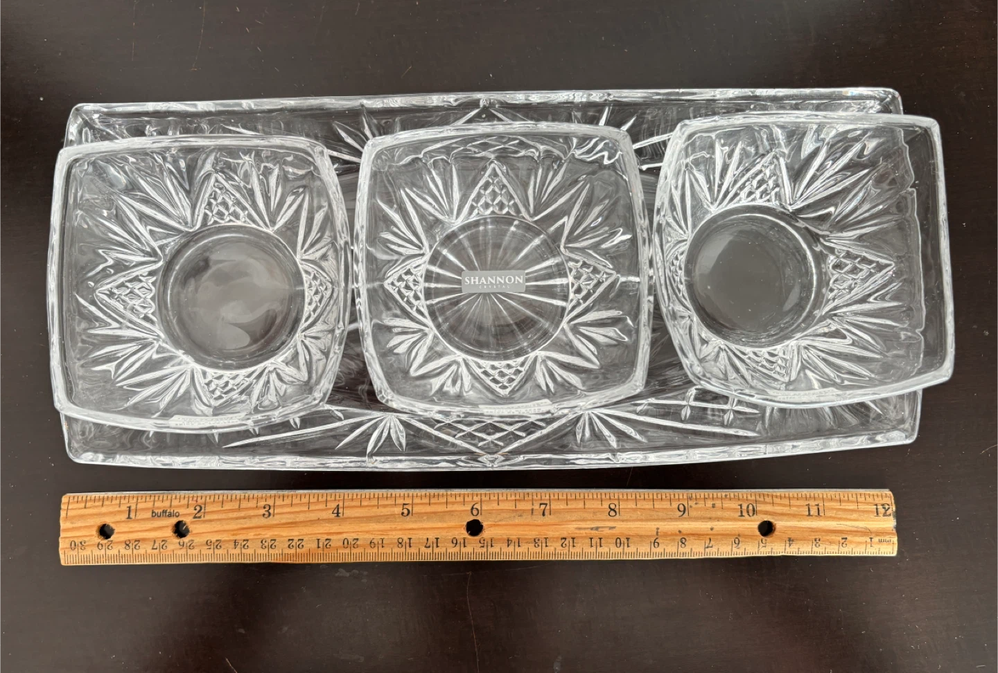 Shannon Crystal Chip and Dip Platter Set - photo 5
