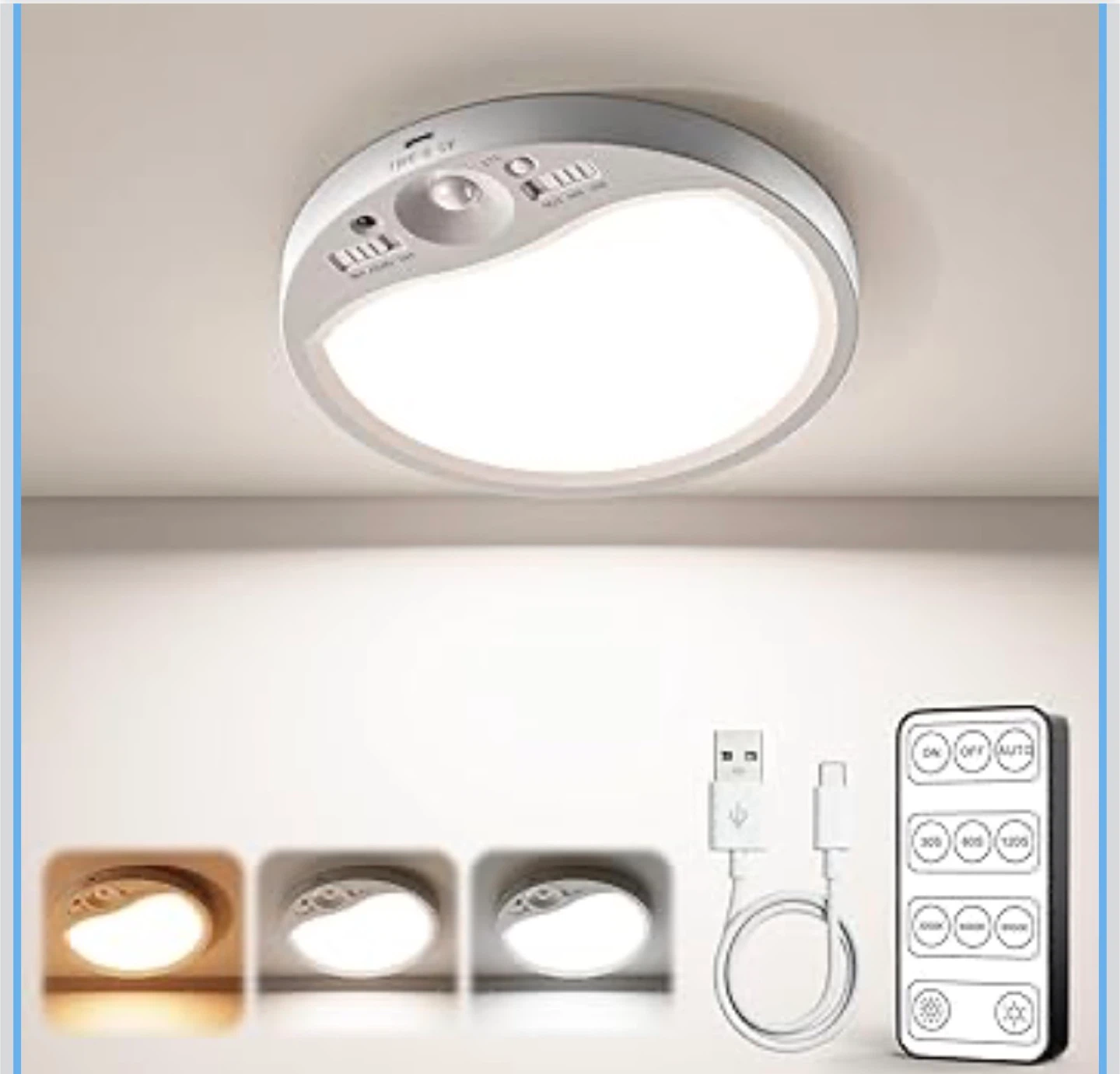 Motion Sensor Ceiling Light with Remote Control