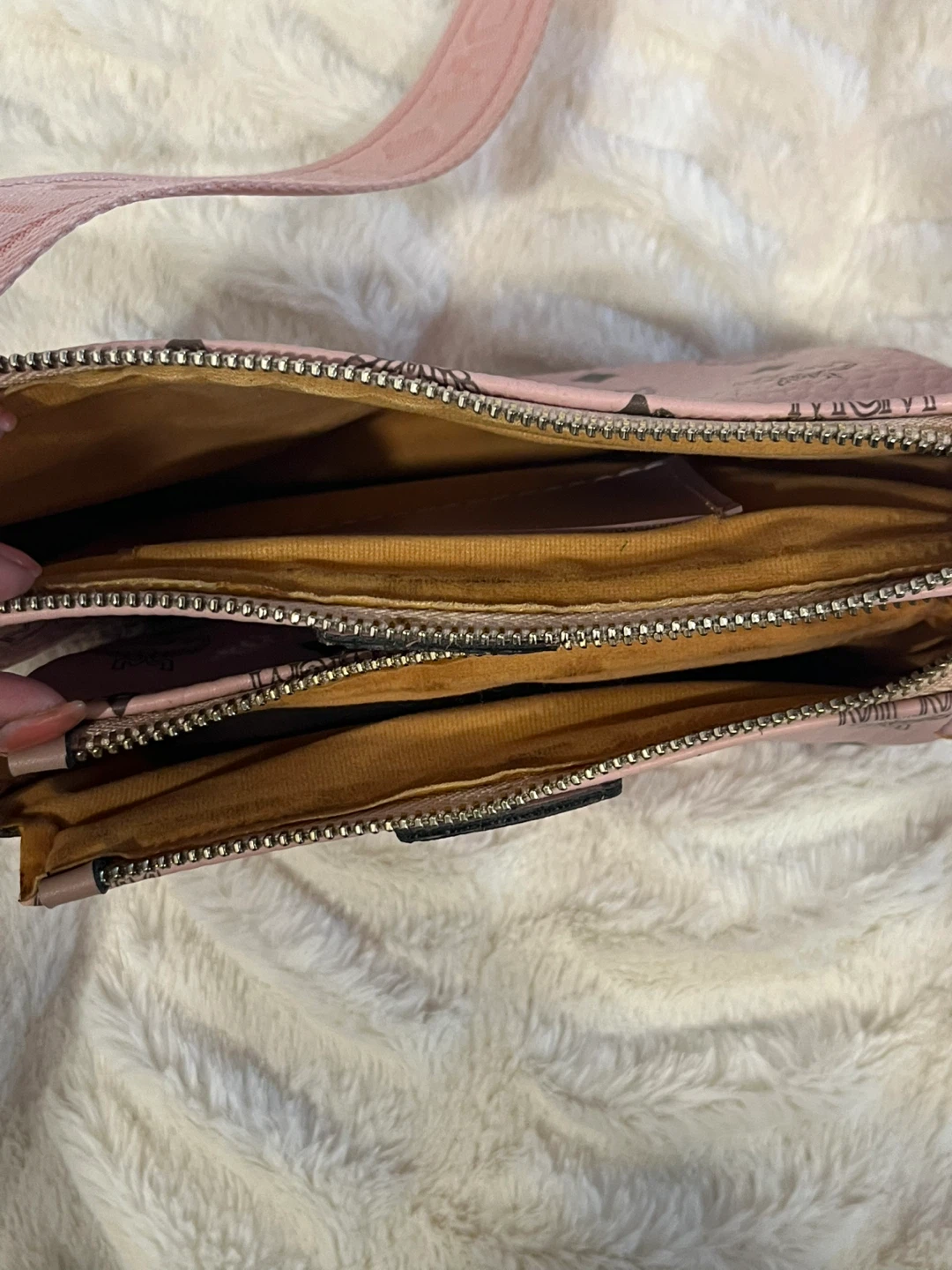 MCM Pink Monogram Crossbody Bag with Coin Pouch - photo 5