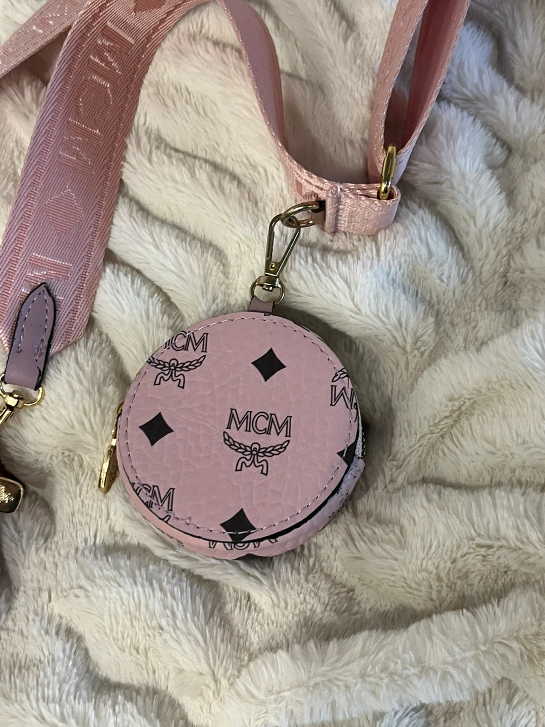 MCM Pink Monogram Crossbody Bag with Coin Pouch - photo 3