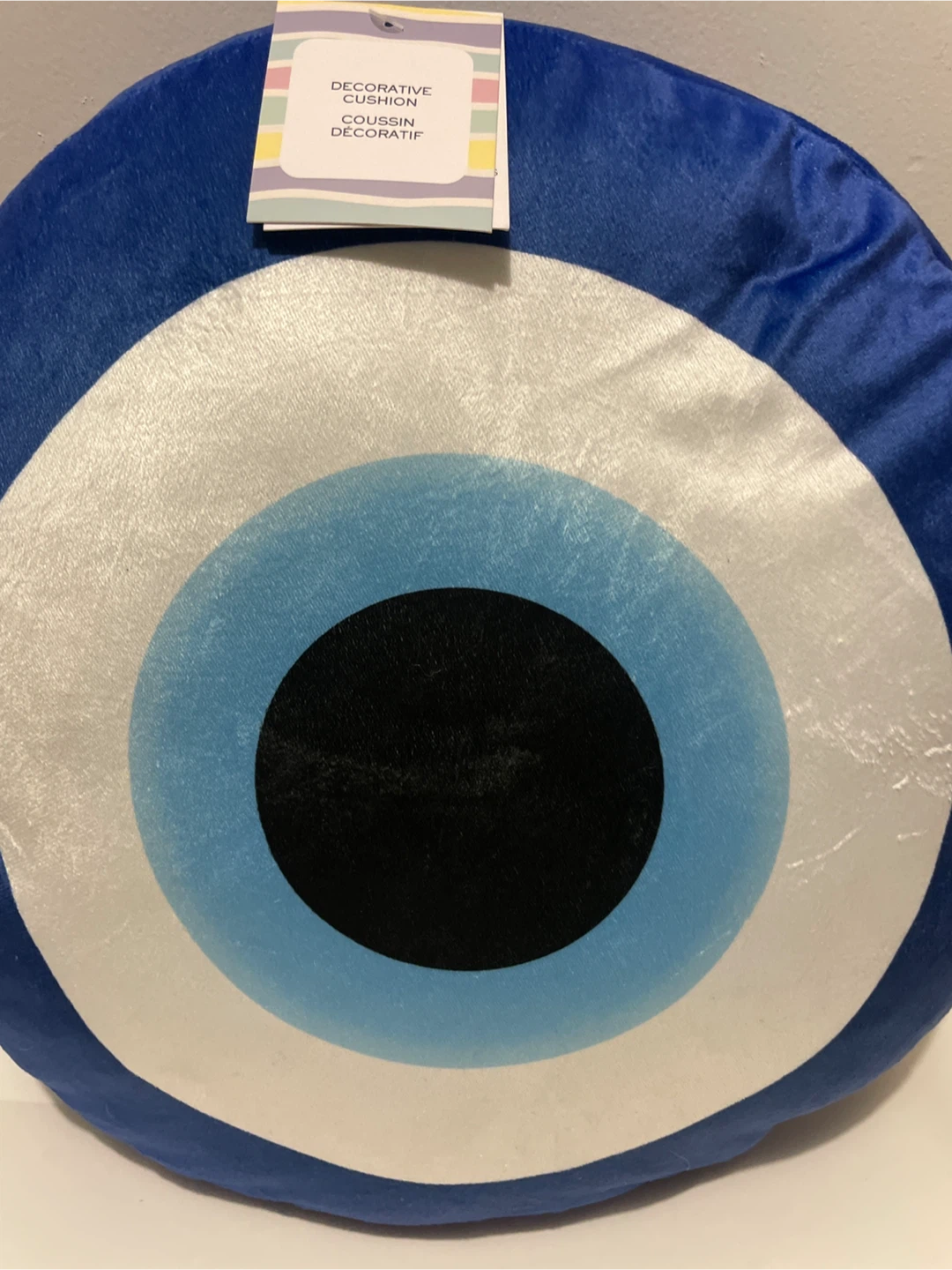 Decorative Evil Eye Cushion - Blue/White - photo 2