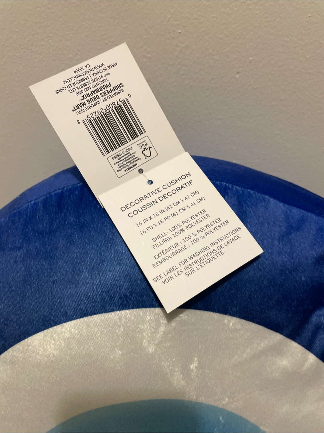 Decorative Evil Eye Cushion - Blue/White - photo 4