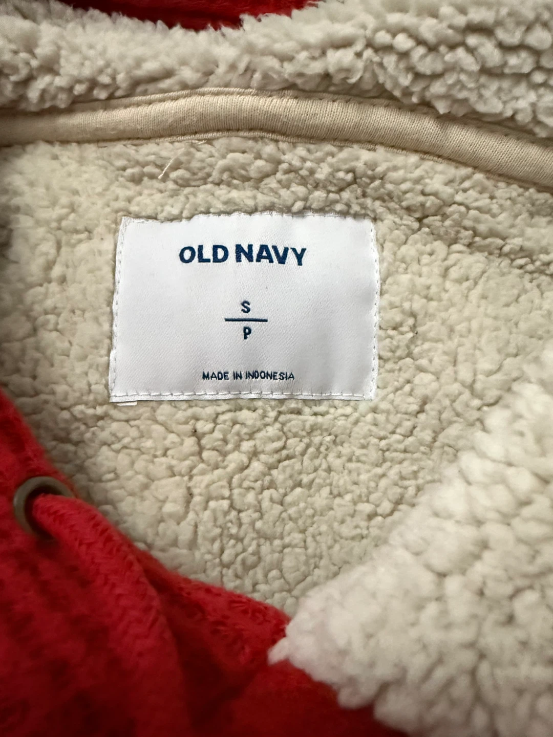 Old Navy Red Waffle Knit Sherpa Lined Hoodie Size S - photo 4