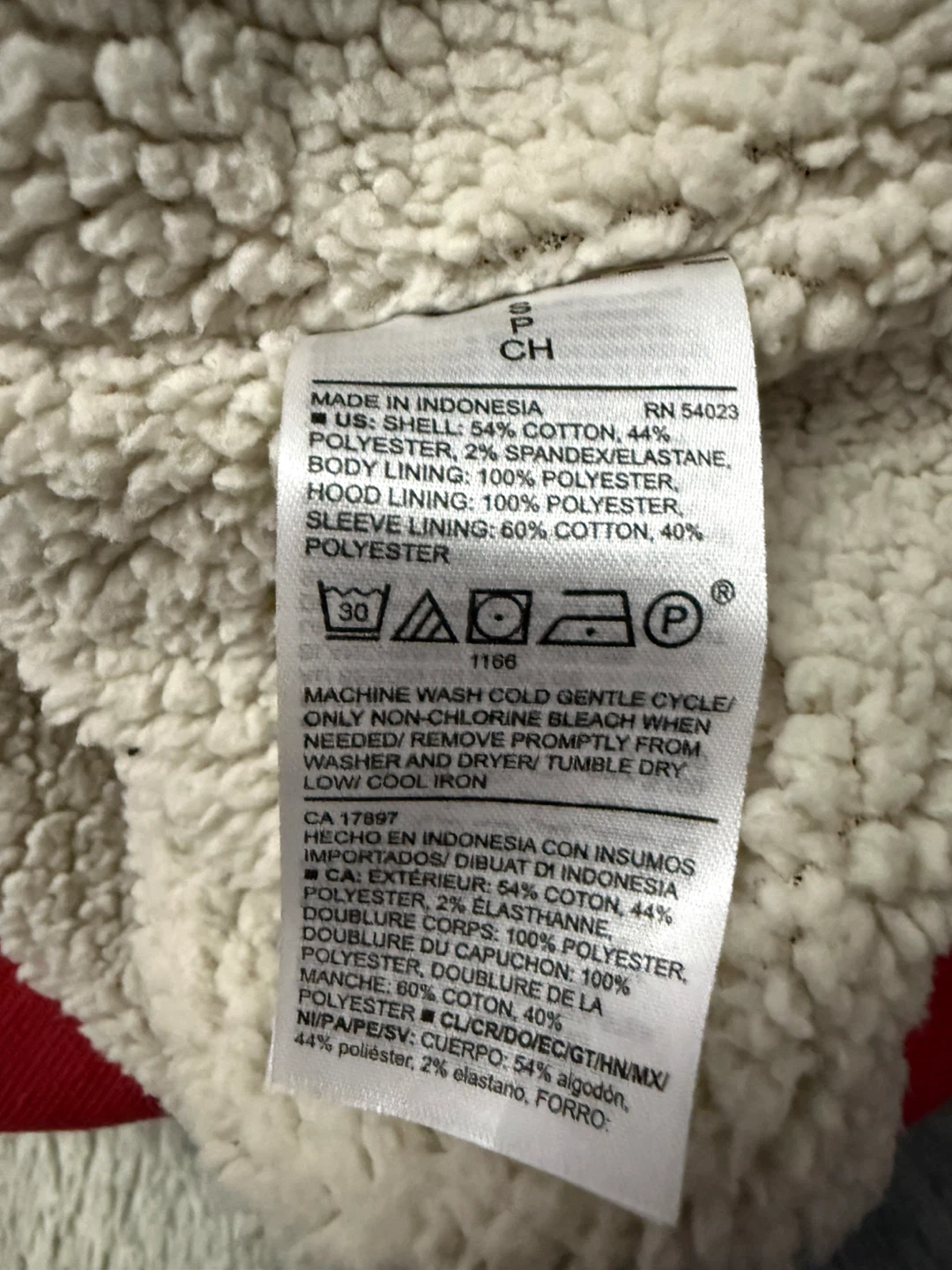 Old Navy Red Waffle Knit Sherpa Lined Hoodie Size S - photo 5