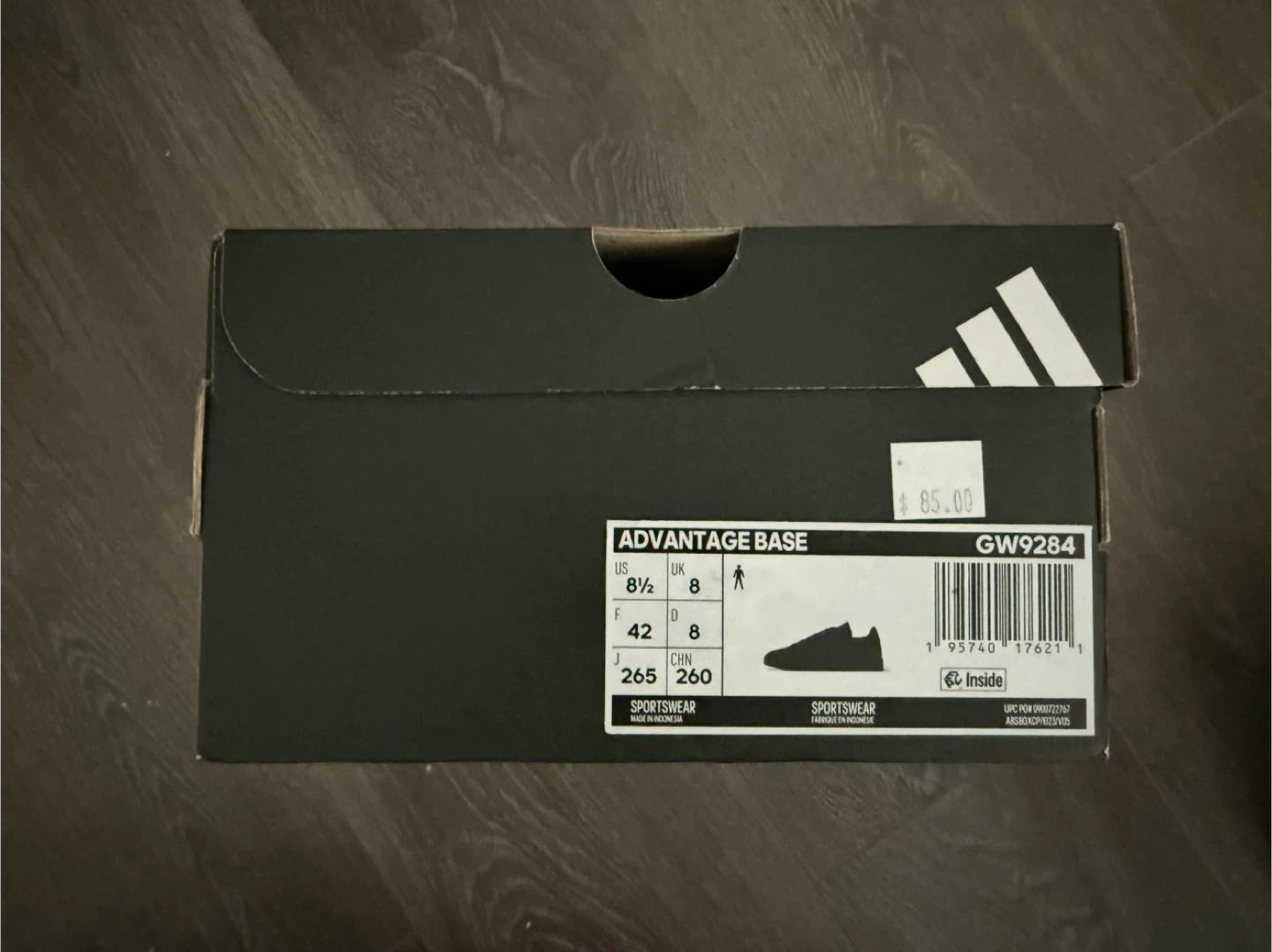 Adidas Advantage Base Men's Shoes - Black - Size 8.5 - photo 3