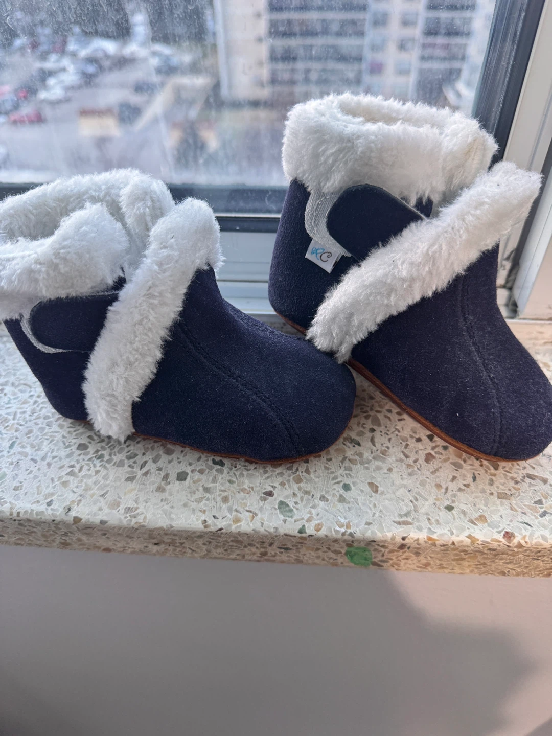 Baby Booties - Navy Blue