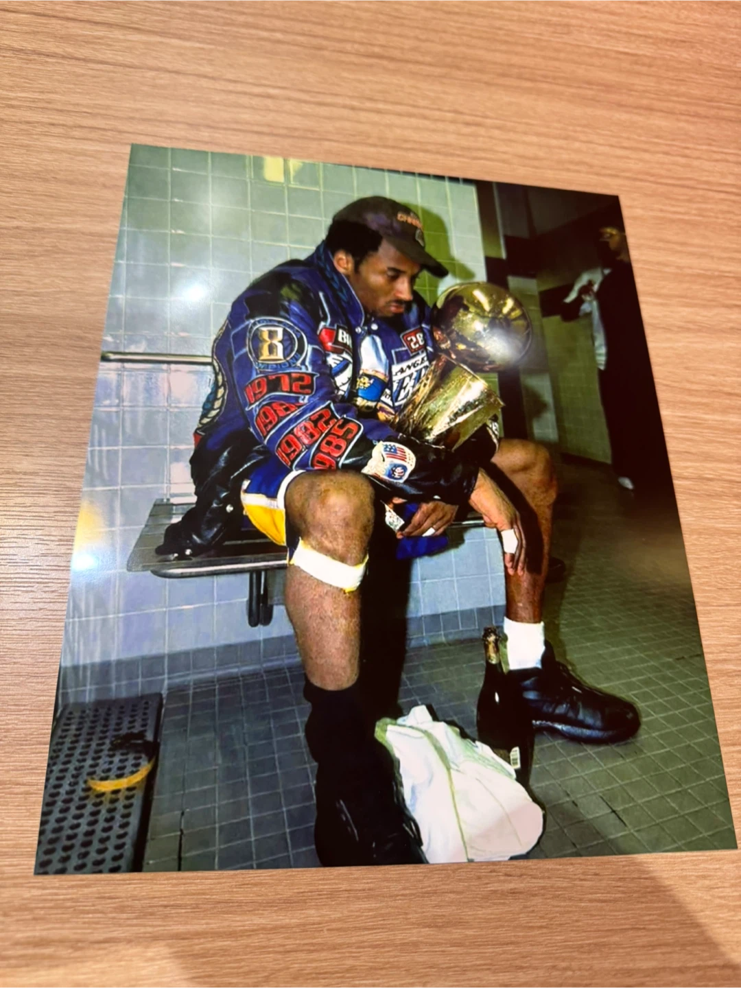 Kobe Bryant With Championship Trophy Photo Print