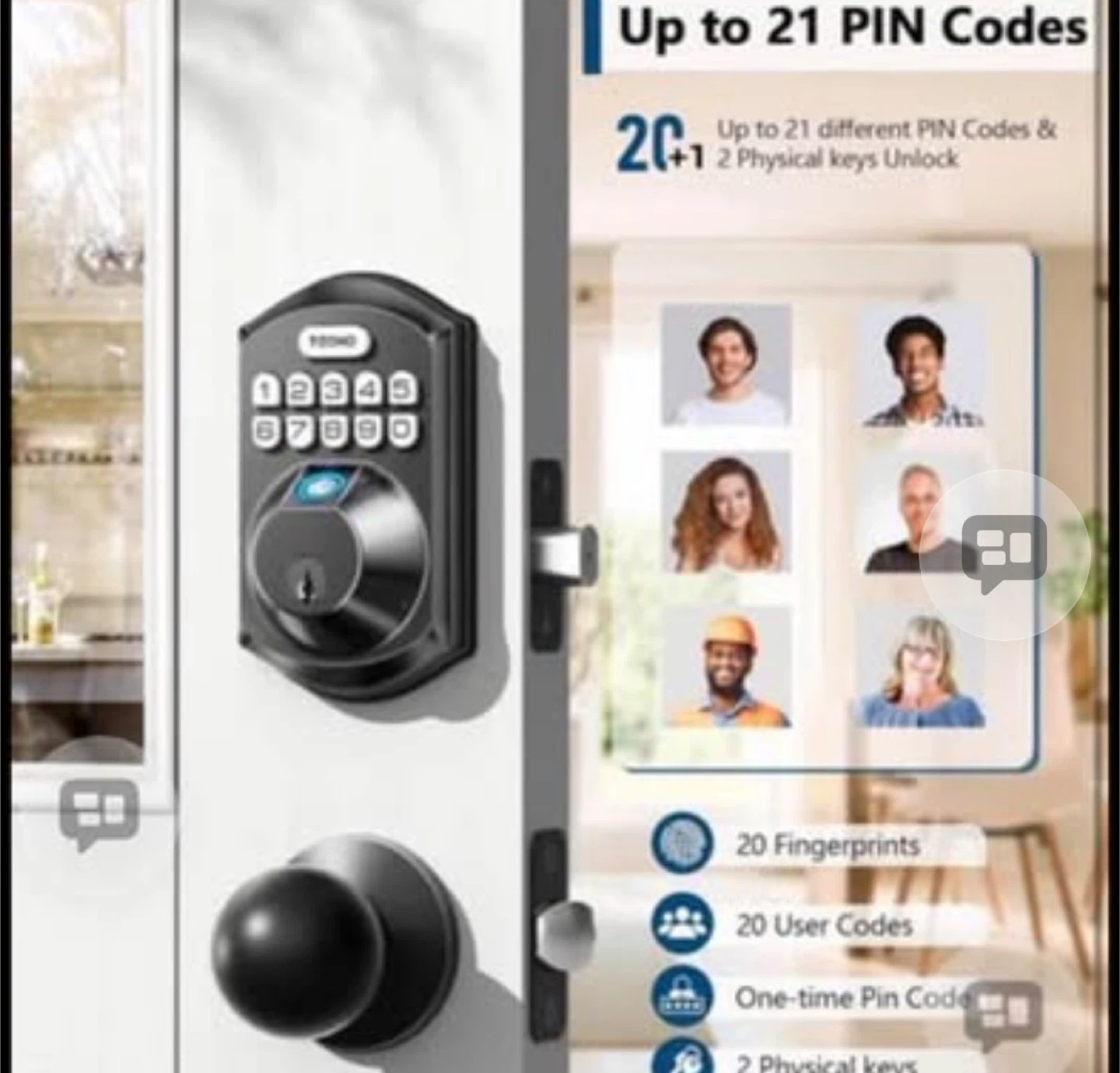 Techo Smart Door Lock with Fingerprint and Keypad - photo 2