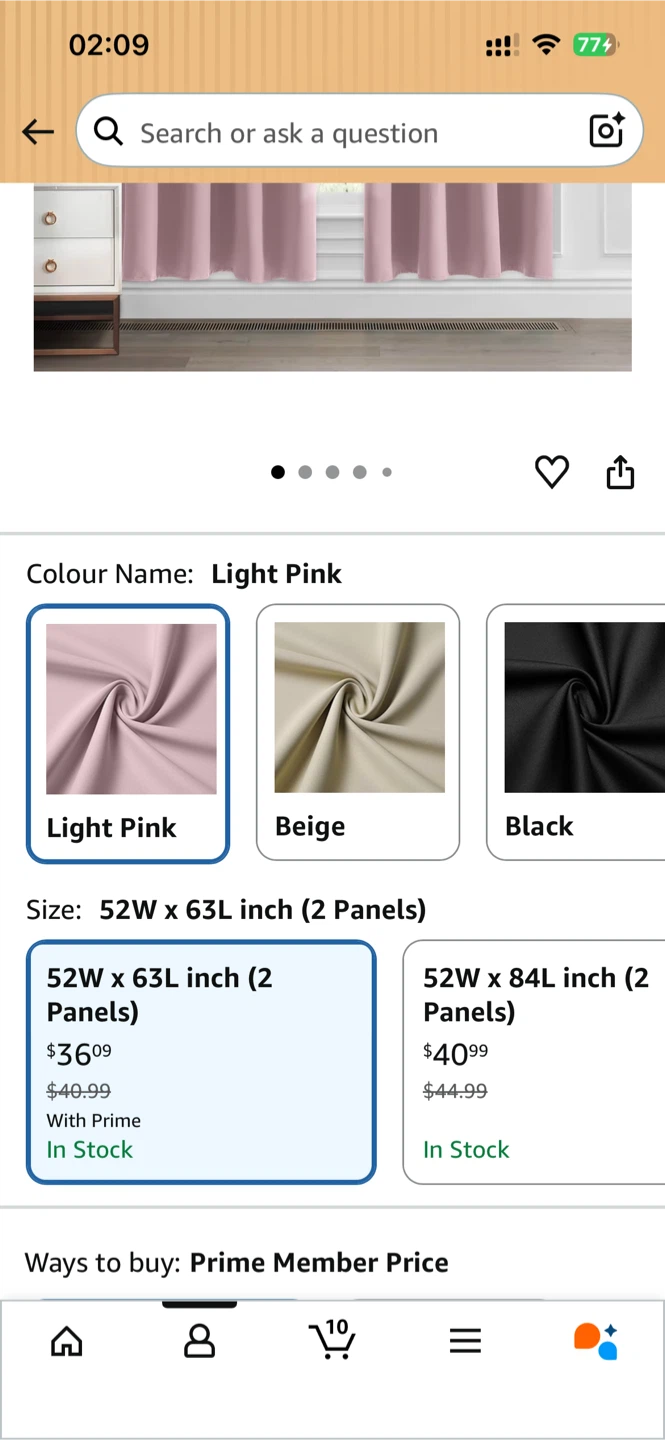 Light Pink Blackout Curtains - 52" x 63" (2 Panels) - photo 2