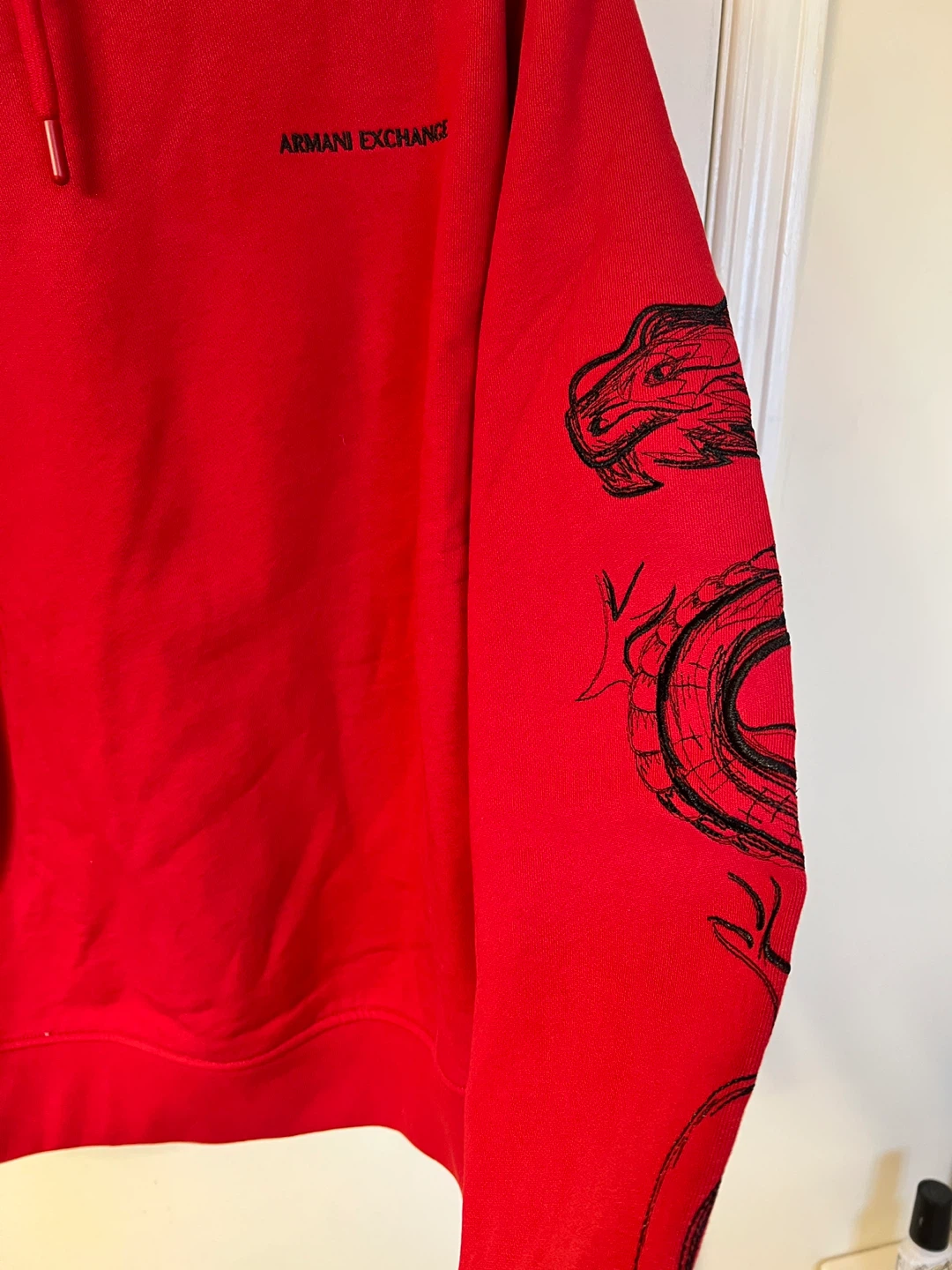 Armani Exchange Red Dragon Print Hoodie - Size L - photo 2