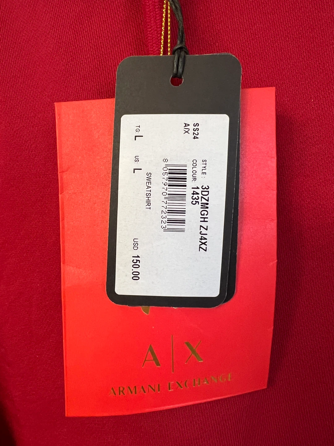 Armani Exchange Red Dragon Print Hoodie - Size L - photo 4