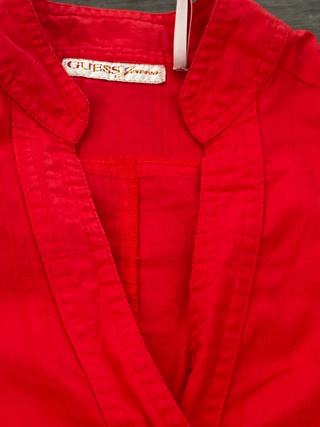 Guess Jeans Red Button-Up Blouse Size Medium - photo 2