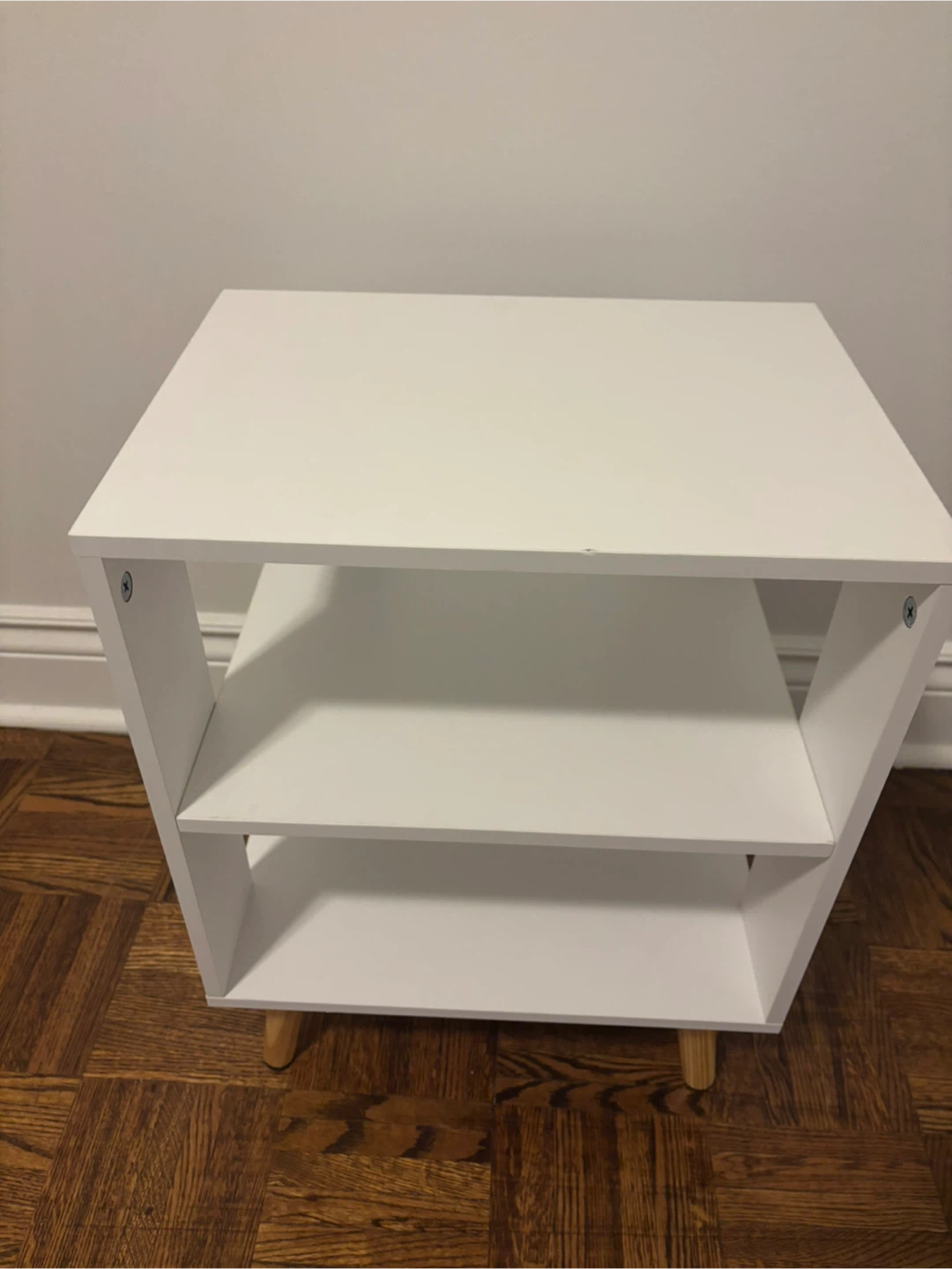 White 2-Shelf Side Table