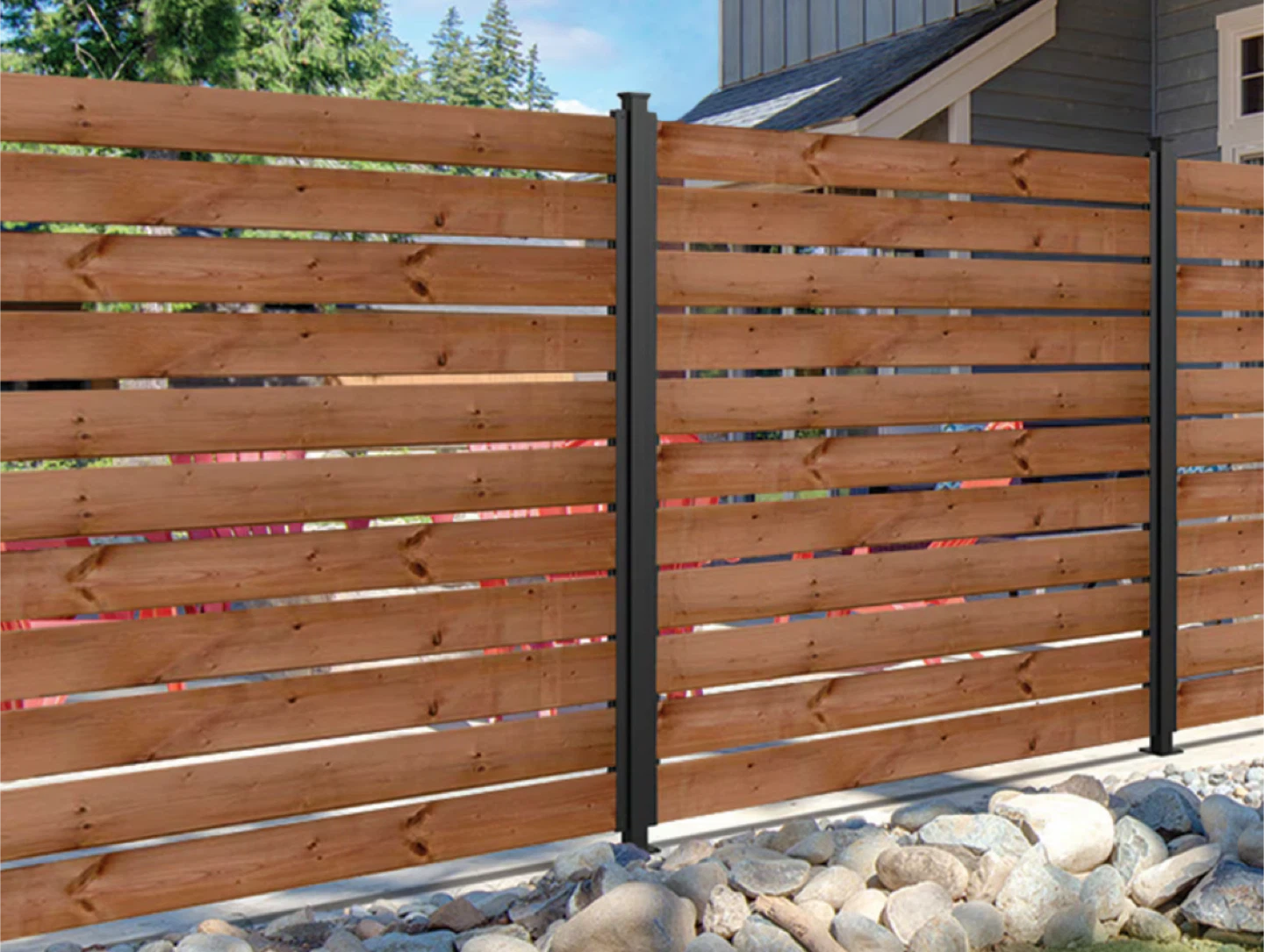 Artificial Turf, Patio Stones, and Wooden Fence for Backyard