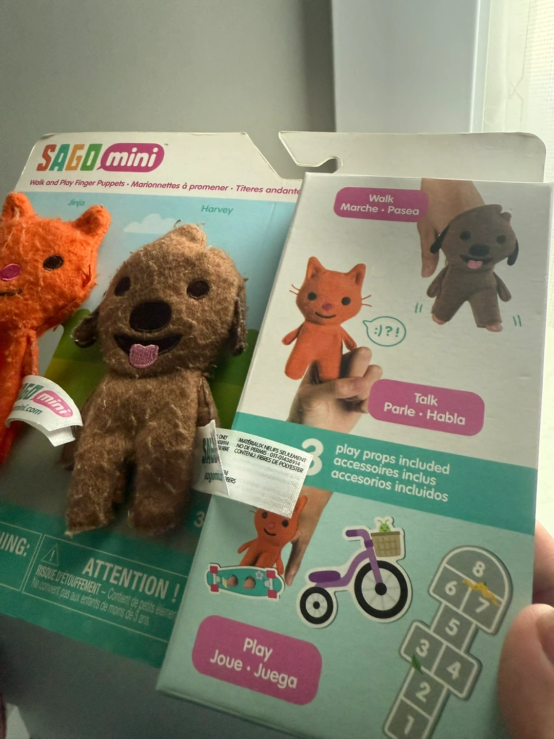 🧡Sago Mini Walk and Play Finger Puppets Jinja & Harvey - photo 2