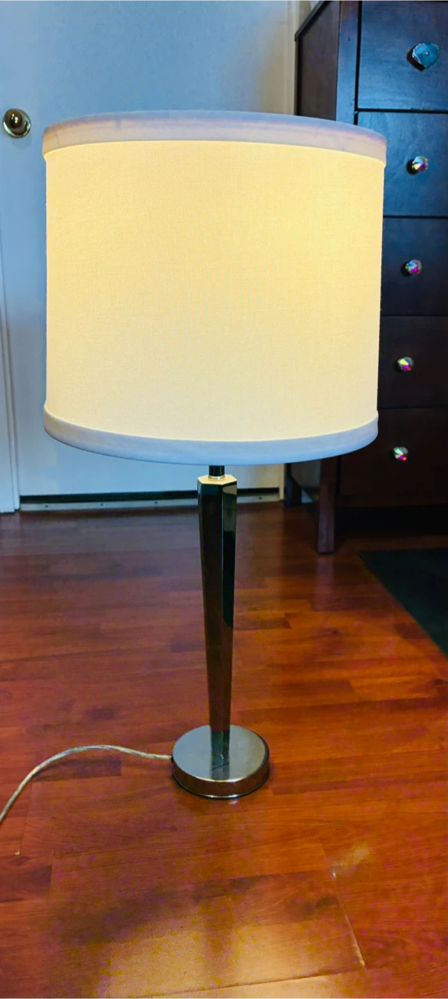 Table Lamp with White Drum Shade - photo 2