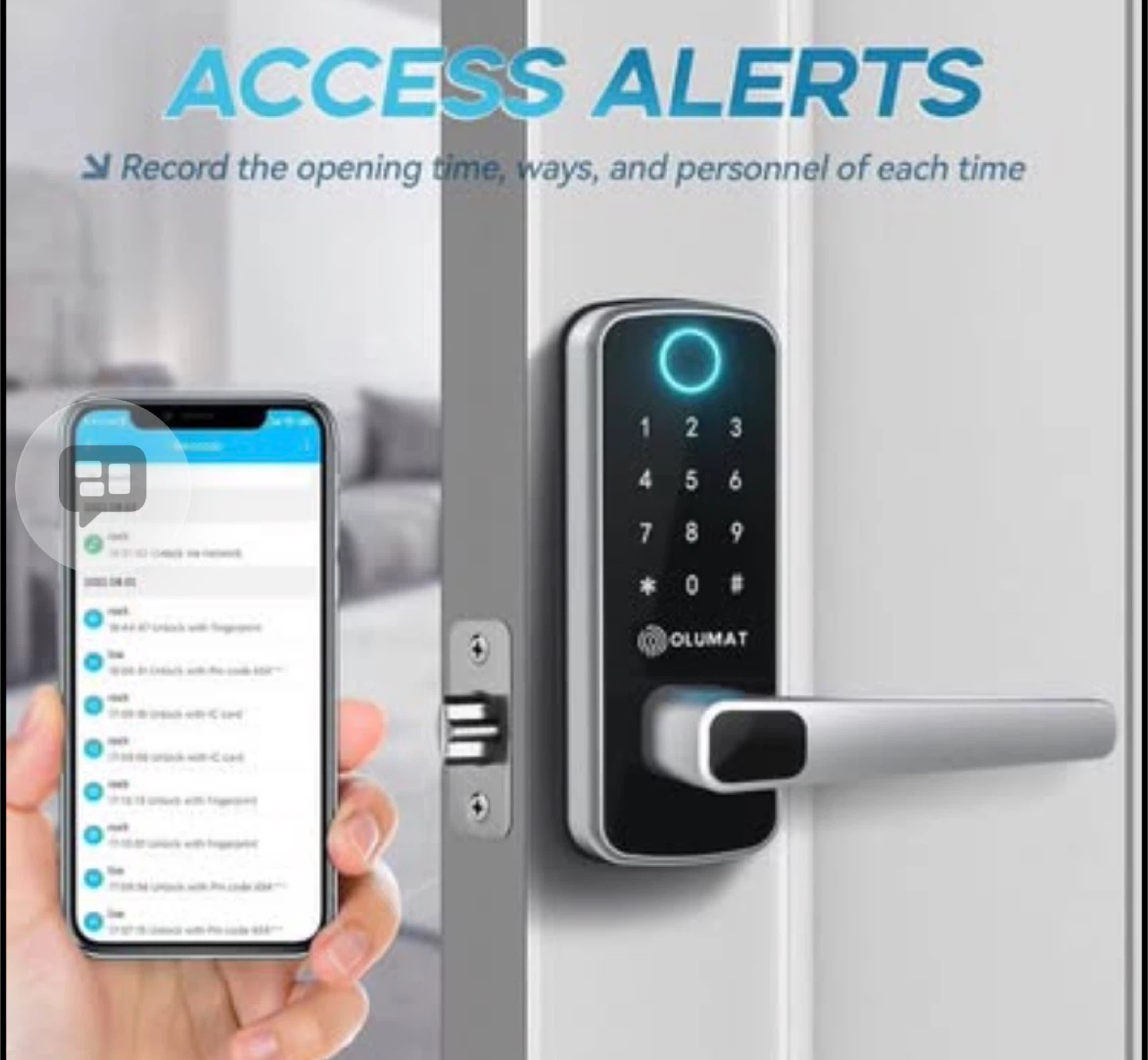 OLUMAT Smart Door Lock with Fingerprint Unlock - photo 4