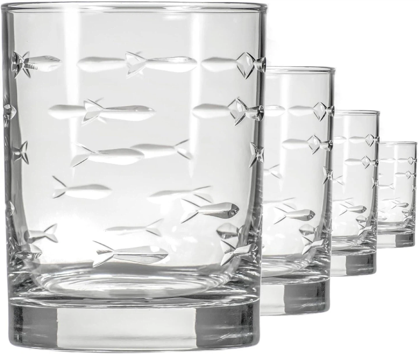 School of Fish 13oz Double Old Fashioned Glass whisky