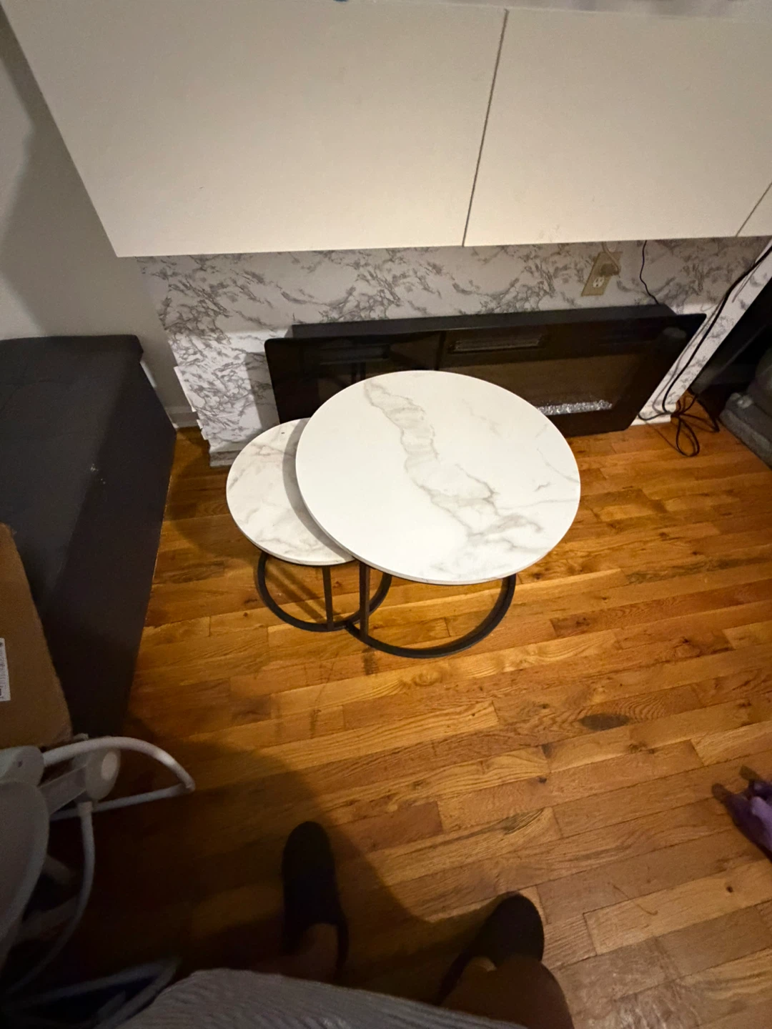 Nesting Round Marble Coffee Tables Set - photo 2